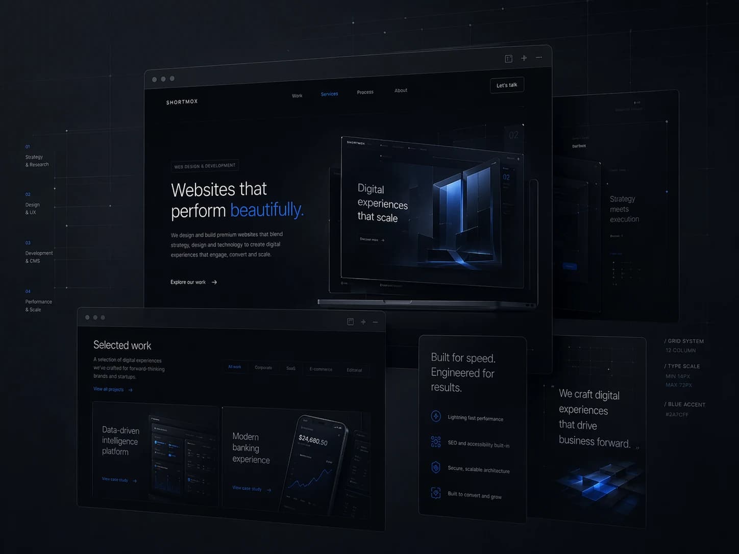 Website design system preview