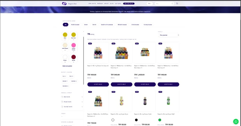 SuperArt Boya web sitesi referansı