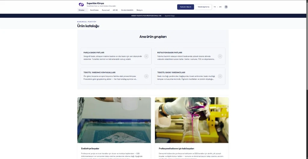 Süperkimya web sitesi referansı